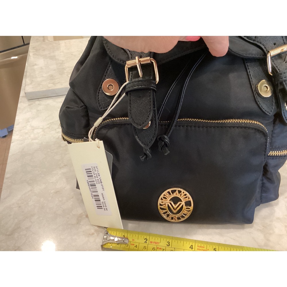 Antik Kraft Nylon Backpack Convertible Straps Gold‎ Accents Small - Picture 8 of 13